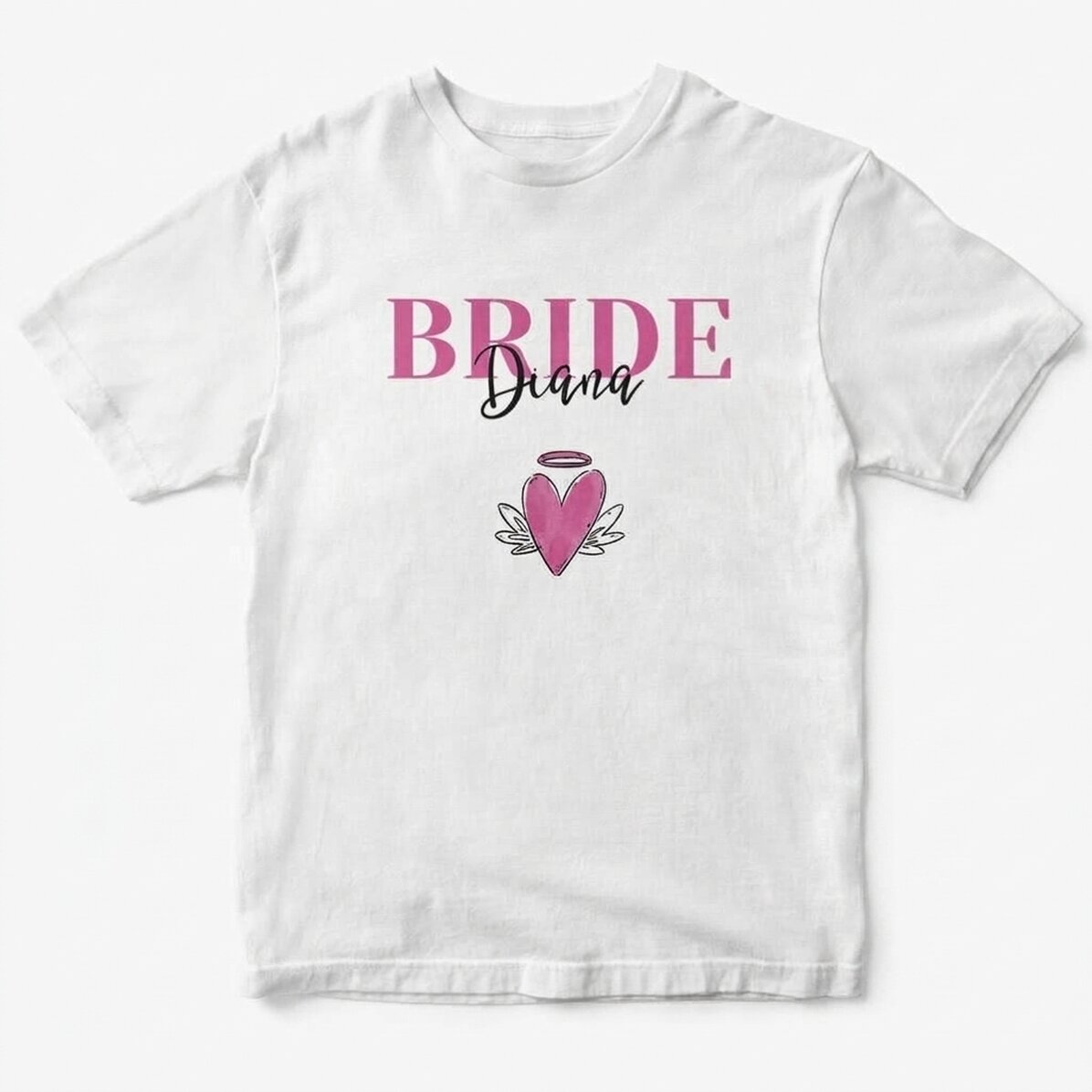 Gepersonaliseerd katoenen T-shirt met tekst - Bruiloft