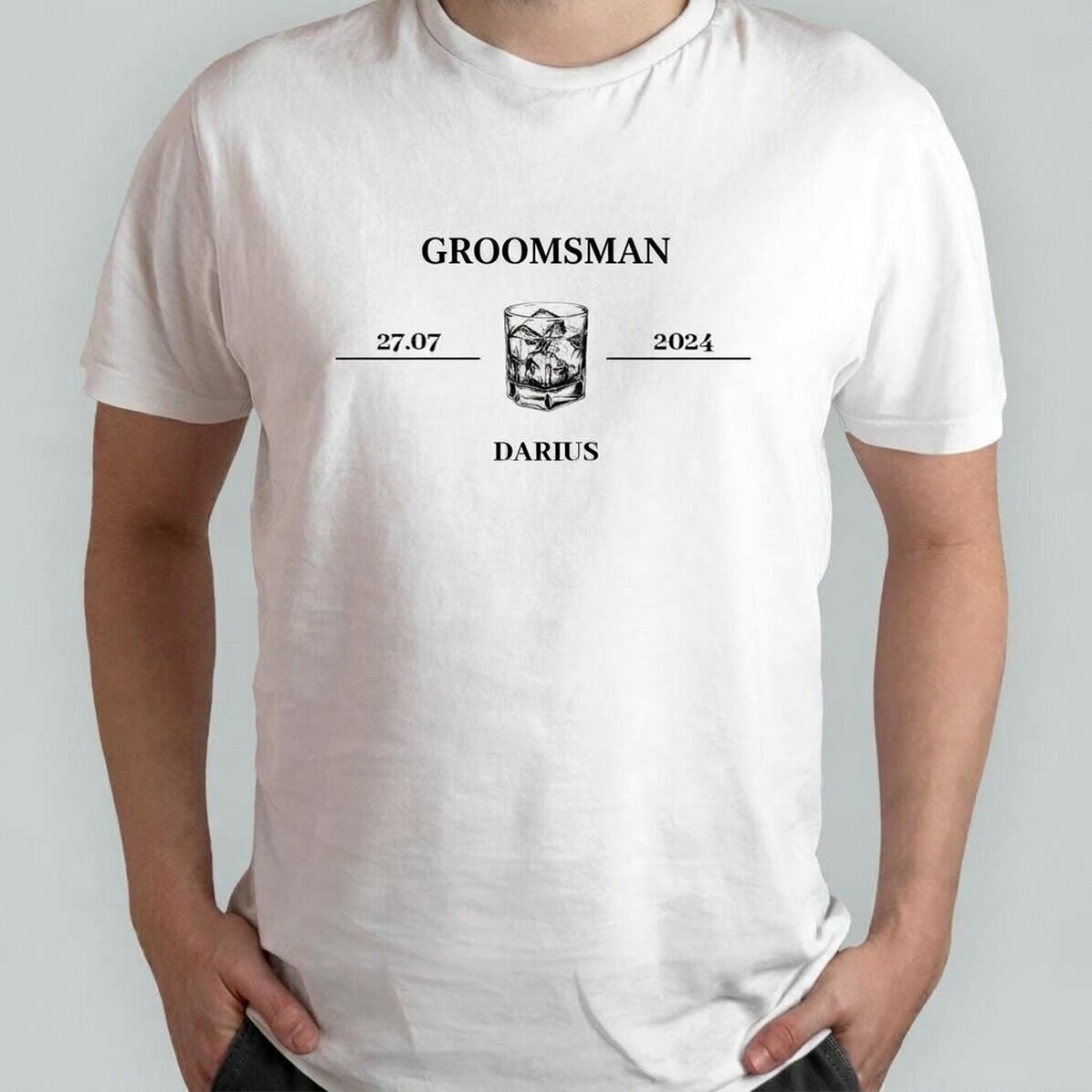Katoenen T-shirt met gepersonaliseerde tekst - Getuige