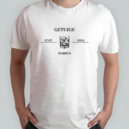 Katoenen T-shirt met gepersonaliseerde tekst - Getuige