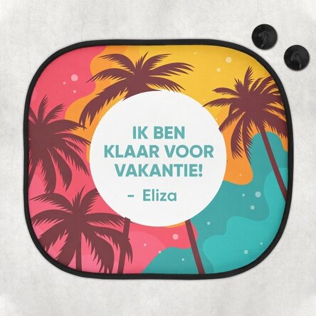 Op maat gemaakte autozonneklep met tekst - Vakantie