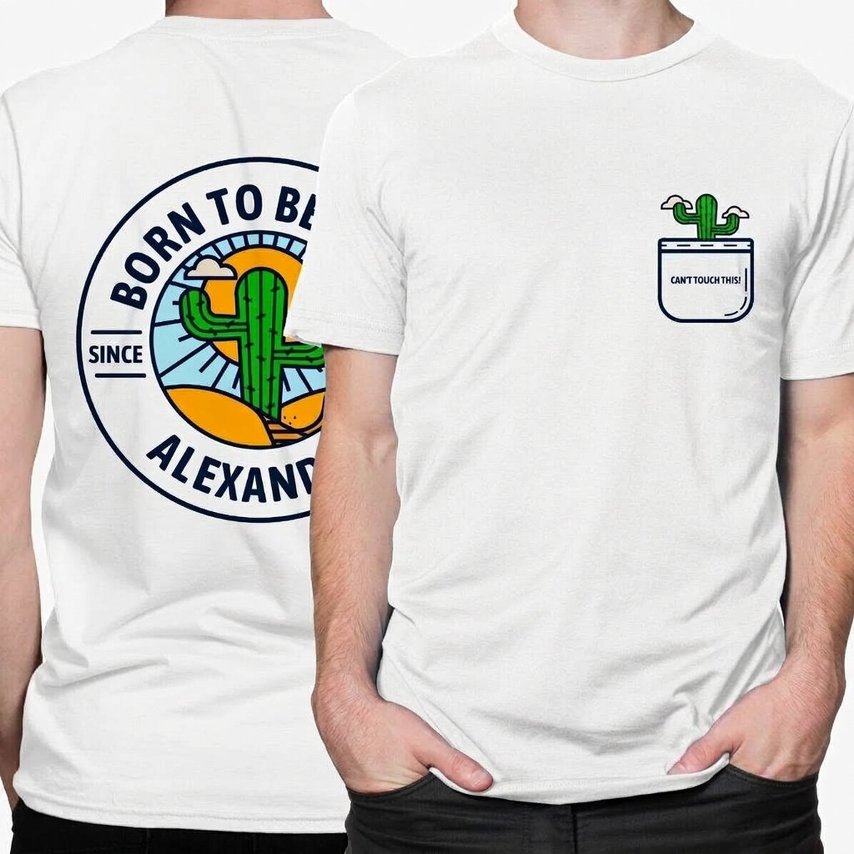 Katoenen T-shirt met gepersonaliseerde tekst - Born to be wild