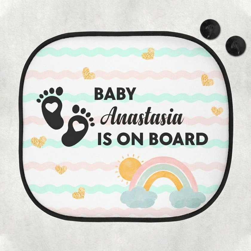 Op maat gemaakte autozonneklep met tekst - Baby on board