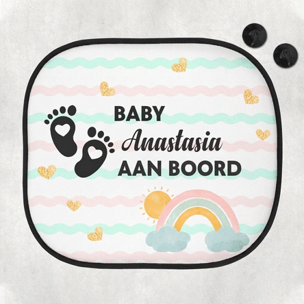 Op maat gemaakte autozonneklep met tekst - Baby on board