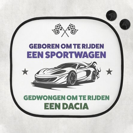 Op maat gemaakte autozonneklep met tekst - Born to drive