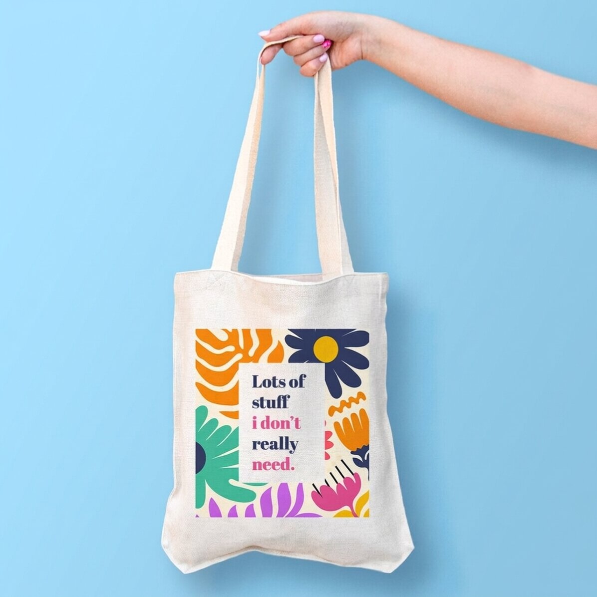 Gepersonaliseerde tas met tekst - Flowers