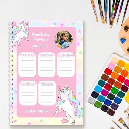Gepersonaliseerde notitieboekjes met foto en tekst - Orar Unicorni
