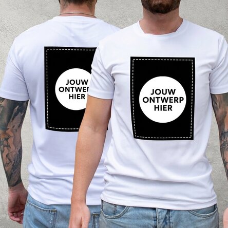 Gepersonaliseerd sportshirt, voor- en achterkant bedrukt met jouw ontwerp