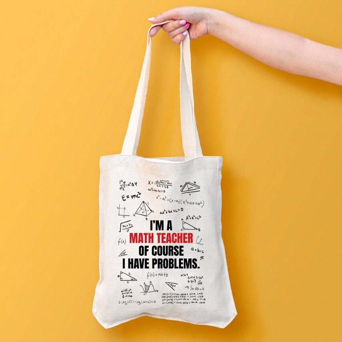 Gepersonaliseerde tas met tekst - Wiskundeleraar