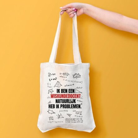 Gepersonaliseerde tas met tekst - Wiskundeleraar
