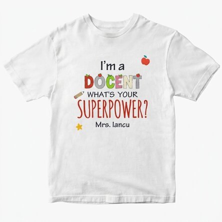 Katoenen T-shirt met gepersonaliseerde tekst - Superpower
