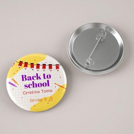 Gepersonaliseerde button met tekst - Potloden
