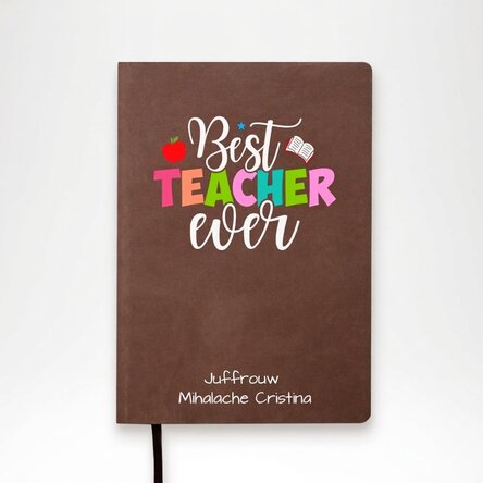Gepersonaliseerde gekleurde agenda met tekst - Best teacher ever