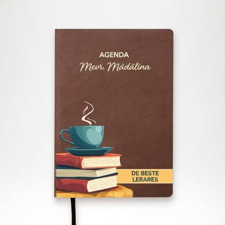 Gepersonaliseerde, gekleurde agenda met tekst voor leraren