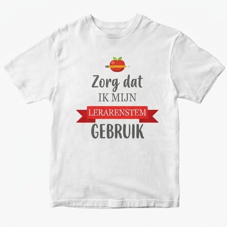 Katoenen T-shirt met gepersonaliseerde tekst - Don't make me use my teacher voice
