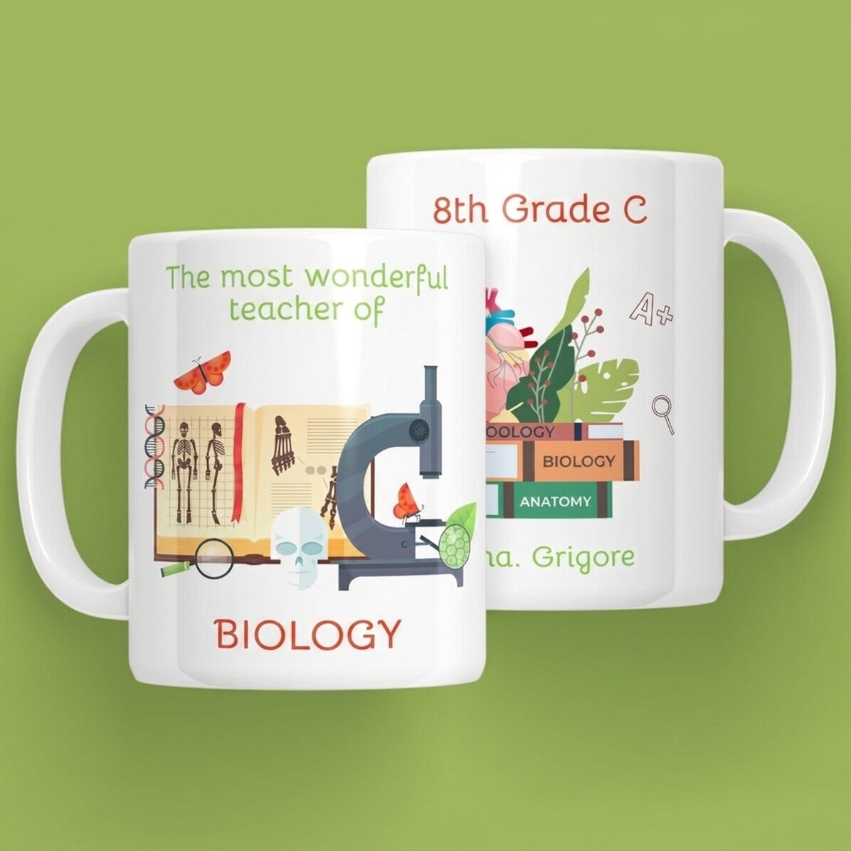 Gepersonaliseerde mok met tekst - Biologieleraar