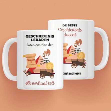Gepersonaliseerde mok met tekst - Geschiedenisleraar