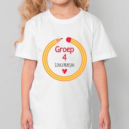 Katoenen T-shirt voor kinderen, gepersonaliseerd voor school - Creion