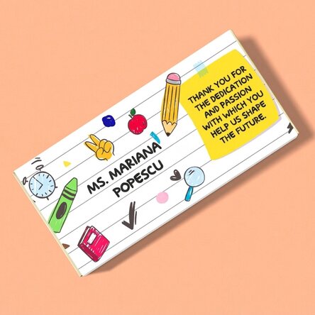 Personalised chocolate with text - School