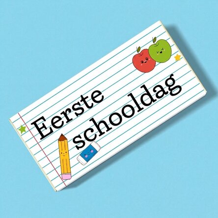 Chocolade met gepersonaliseerde tekst - Eerste schooldag