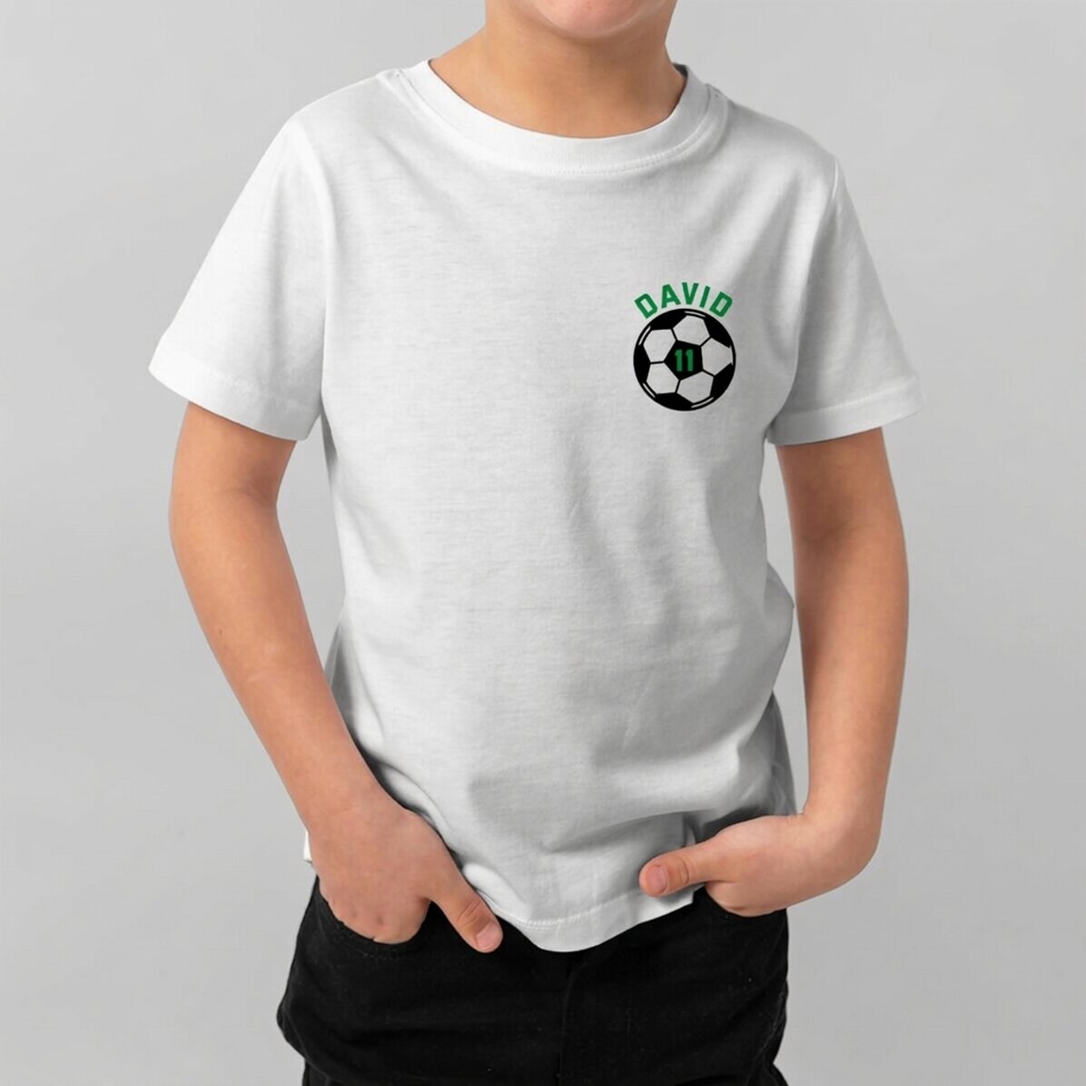 Katoenen T-shirt voor kinderen, gepersonaliseerd met tekst - Bal
