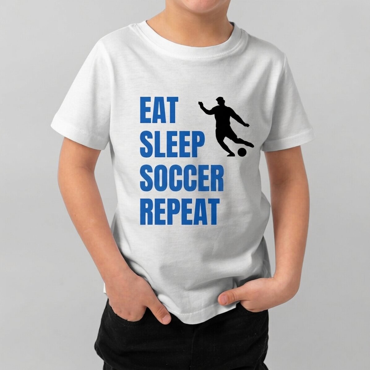 Katoenen T-shirt voor kinderen, gepersonaliseerd met tekst - Repeat