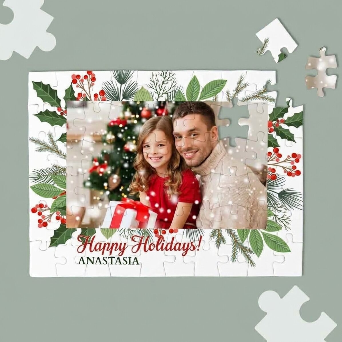 Gepersonaliseerde puzzel met een foto en tekst - Een sprookjesachtige kerst