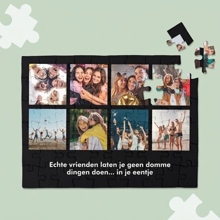 Gepersonaliseerde puzzel met 8 foto's en tekst