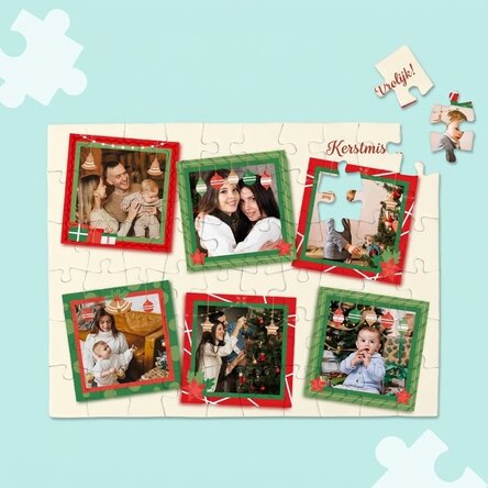 Gepersonaliseerde puzzel met 6 foto's - Kerstherinneringen