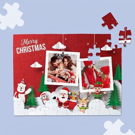 Personalised puzzle with 2 photos - Merry Christmas