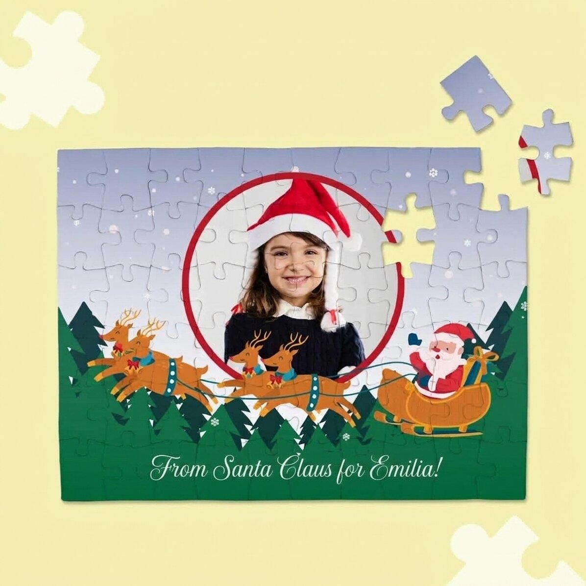 Gepersonaliseerde puzzel met een foto en tekst - Kerstman