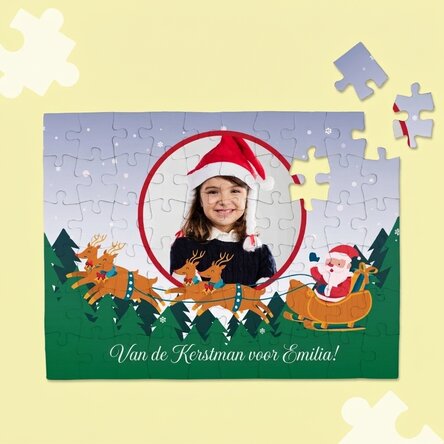 Gepersonaliseerde puzzel met een foto en tekst - Kerstman