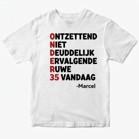 Katoenen T-shirt met gepersonaliseerde tekst - So happy