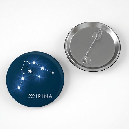 Gepersonaliseerde button met naam - Zodiac