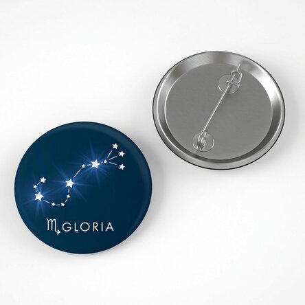 Gepersonaliseerde button met naam - Sterrenbeeld Schorpioen