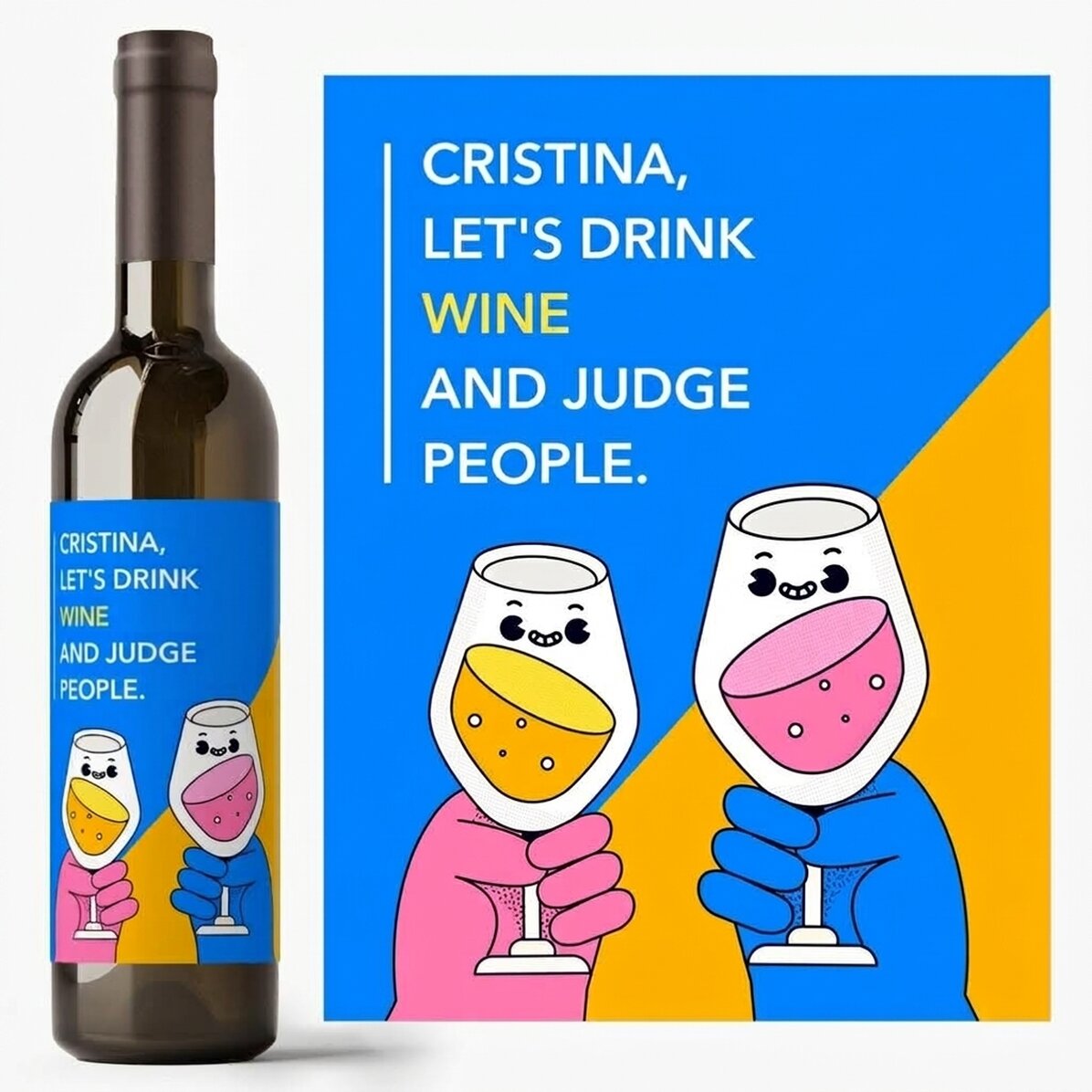 Wijn met gepersonaliseerde tekst - wine