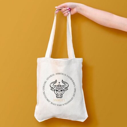 Gepersonaliseerde tas met tekst - Sterrenbeeld Stier