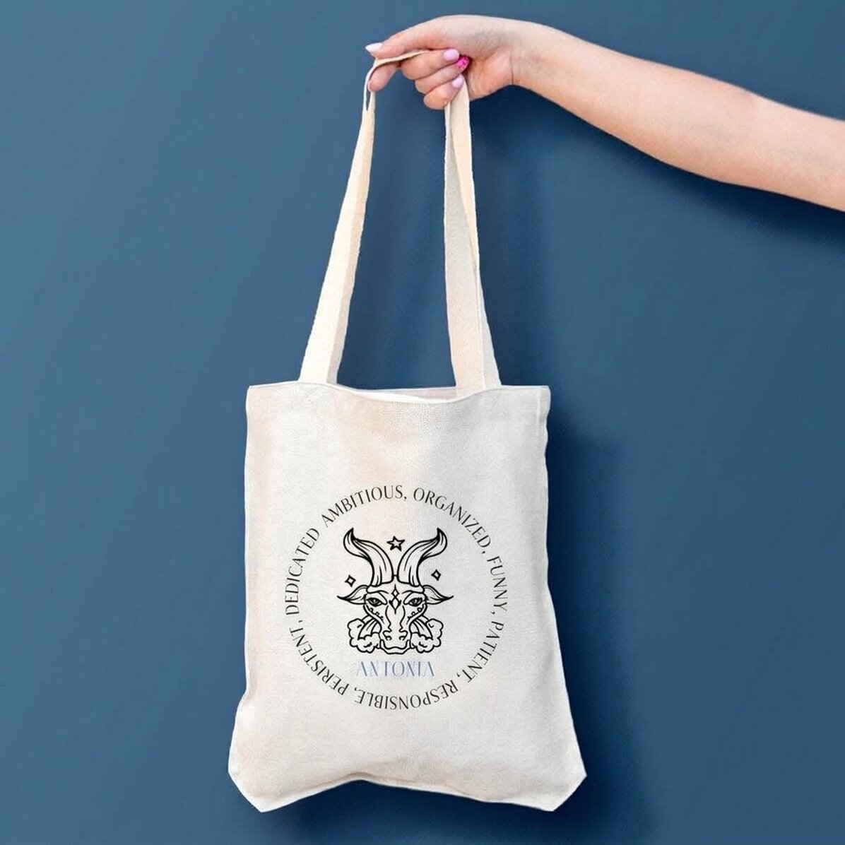 Gepersonaliseerde tas met tekst - Sterrenbeeld Steenbok