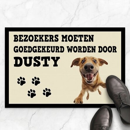 Gepersonaliseerd deurmatje met foto en tekst - Hond
