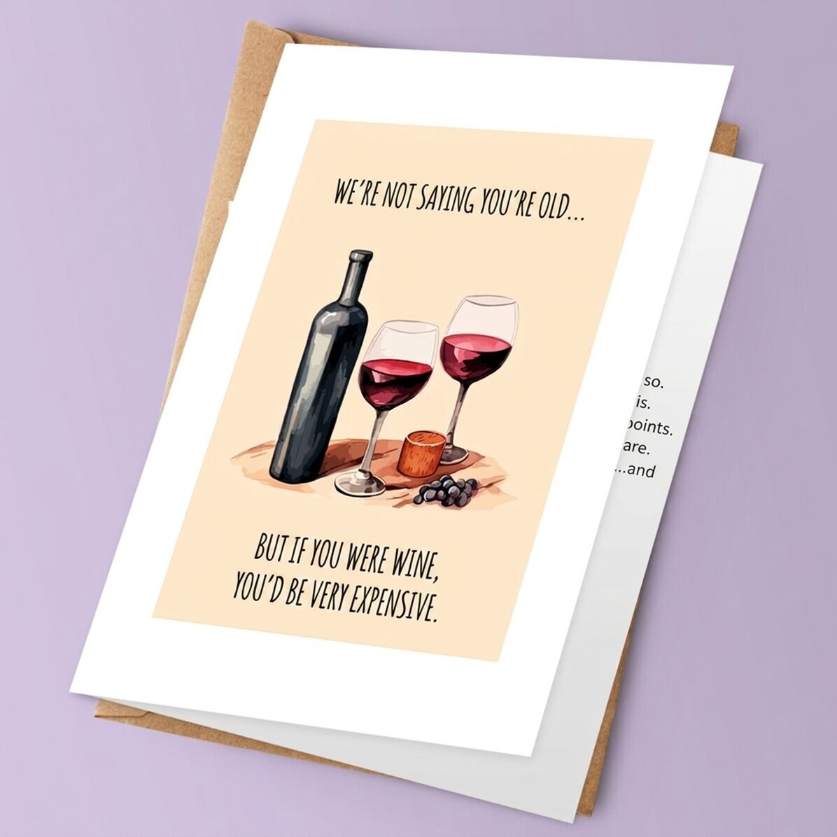 Gepersonaliseerde wenskaart met tekst - We zeggen niet dat je ouder bent geworden...