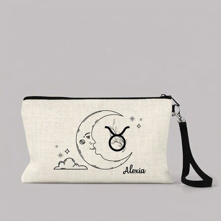 Personalised make-up kit with text - Taurus zodiac sign