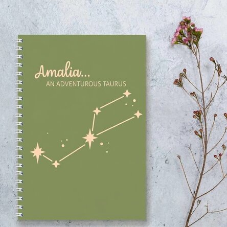 Personalised notebook with text - Taurus zodiac sign