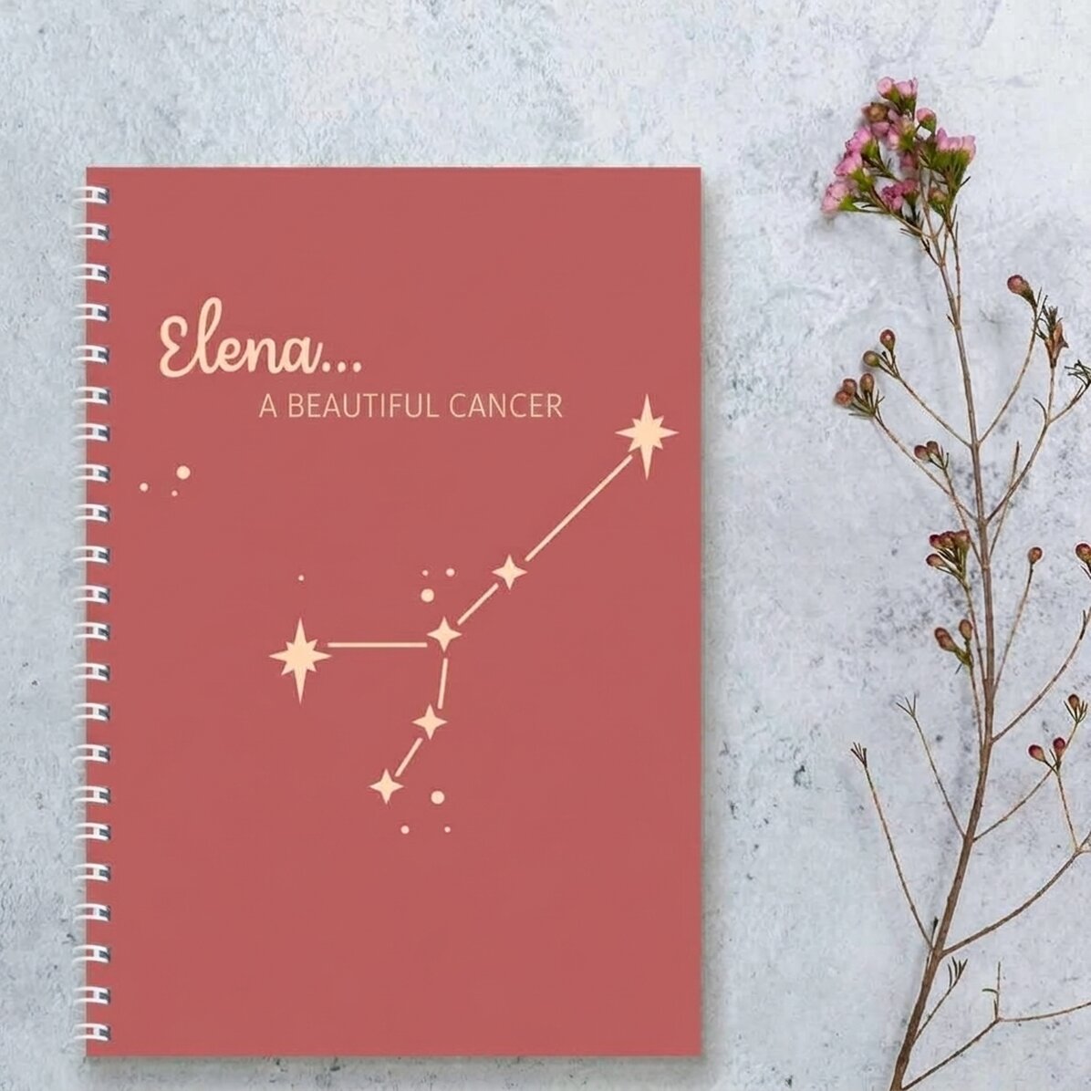 Personalised notebook with text - Cancer zodiac sign