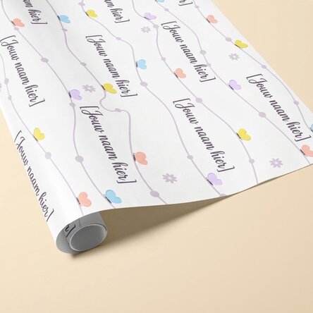 Gepersonaliseerd cadeaupapier met tekst - Mijn eerste cadeau