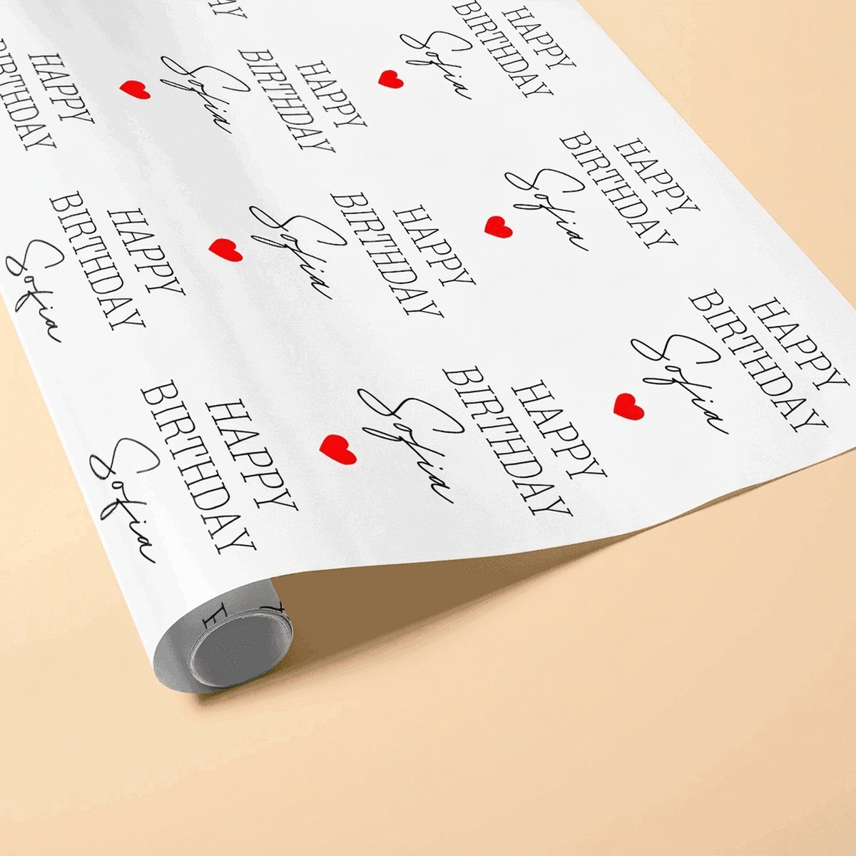 Gepersonaliseerd cadeaupapier met tekst - Simple