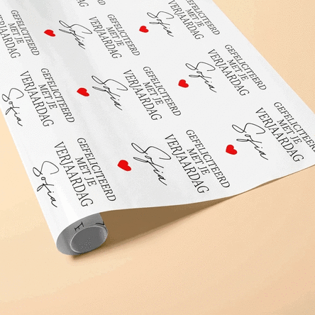 Gepersonaliseerd cadeaupapier met tekst - Simple