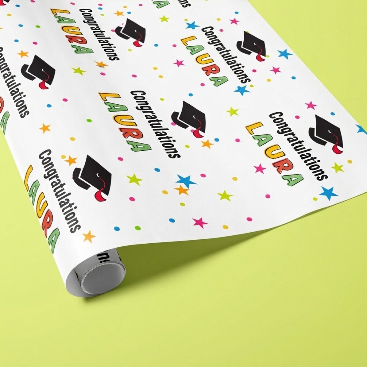 Gepersonaliseerd cadeaupapier met tekst - Afstuderen
