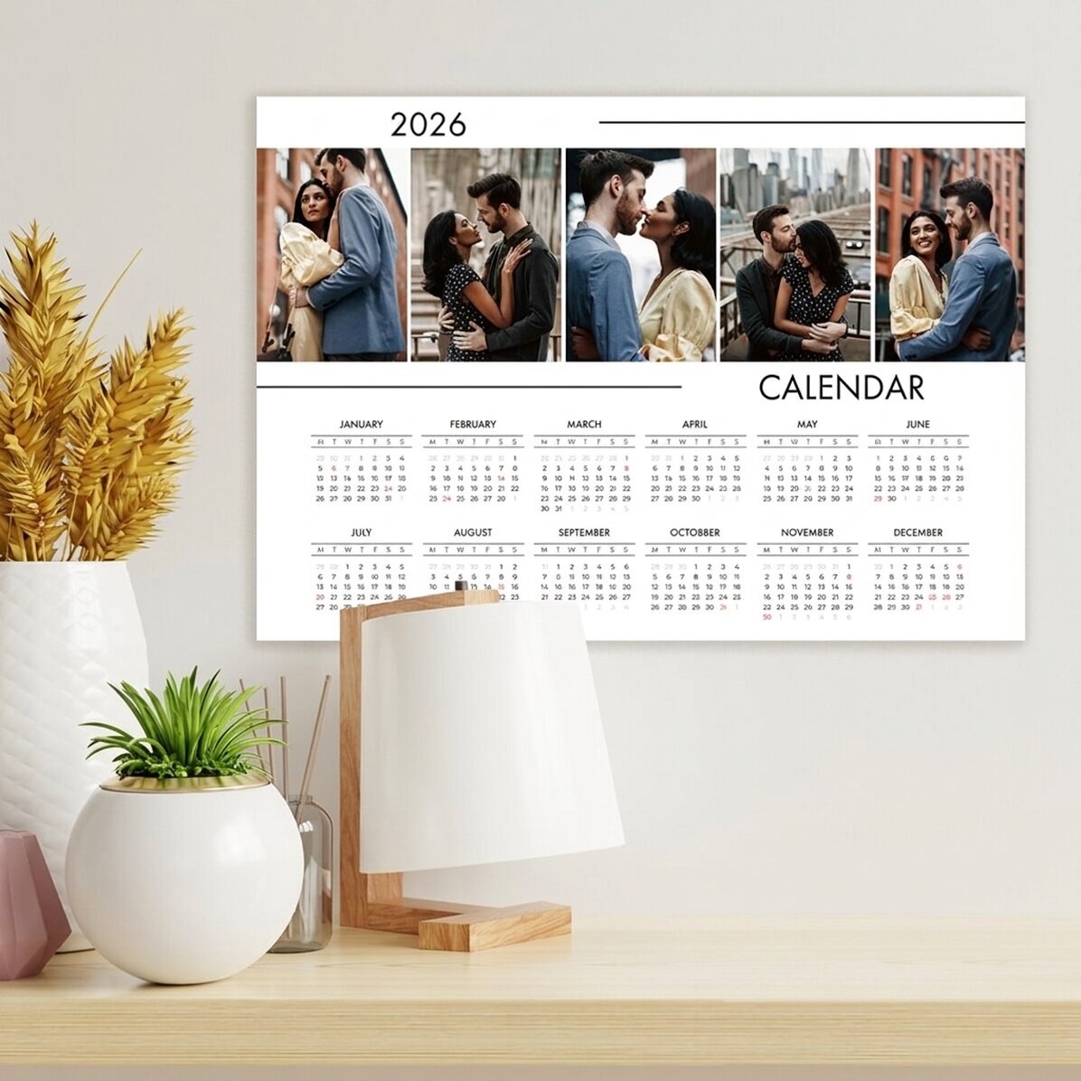Gepersonaliseerde kalenderposter met 5 foto’s