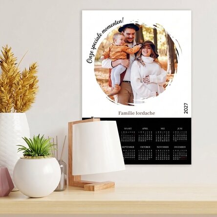 Gepersonaliseerde kalenderposter met een foto en een boodschap - Onze speciale momenten!