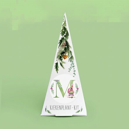 Gepersonaliseerde kerstboom-plantset met monogram