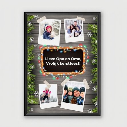 Gepersonaliseerd schilderij met 4 foto’s en tekst – kerstmotief